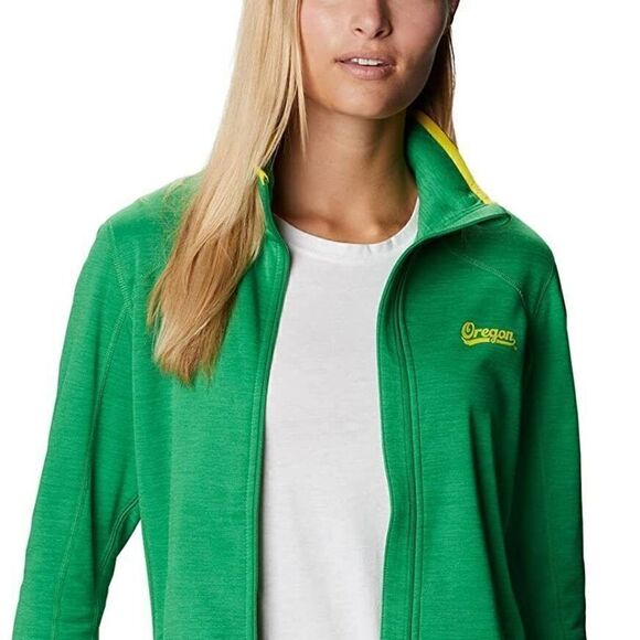 Columbia NCAA Oregon Ducks Jacket Sapphire Trail Fleece Omni-Heat Small S Green - Picture 9 of 13